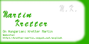 martin kretter business card